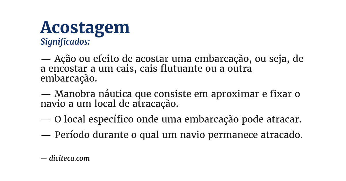 Significado de acostagem