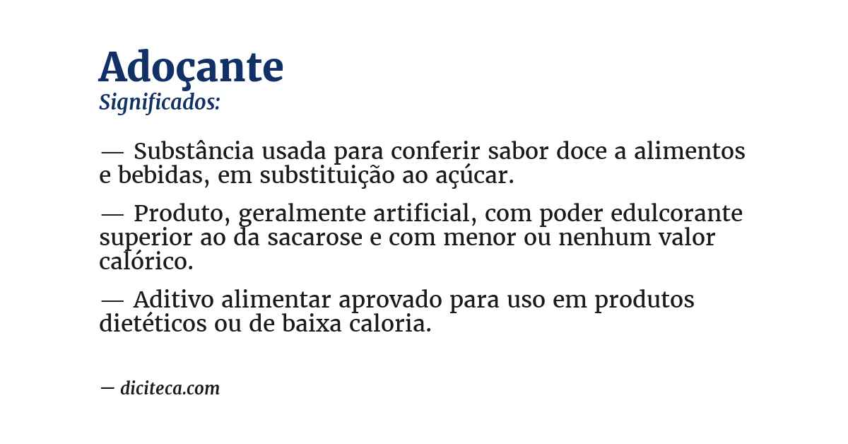 Significado de adoçante