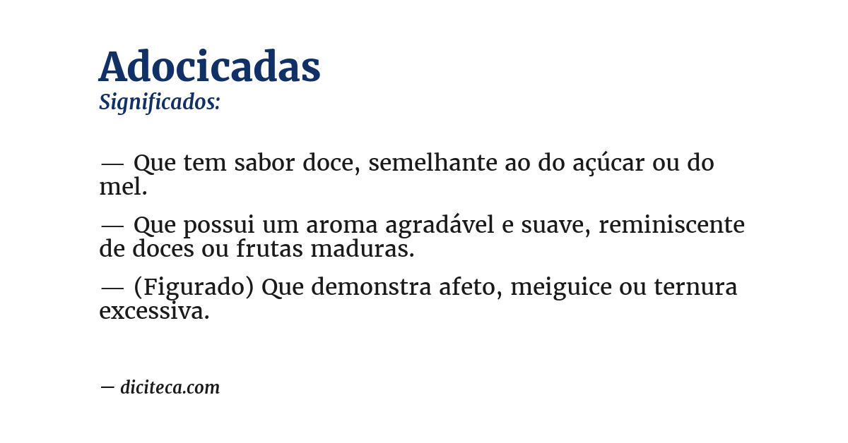 Significado de adocicadas