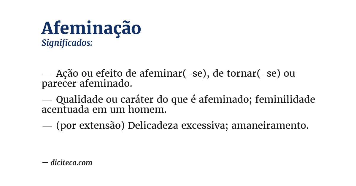Significado de afeminação