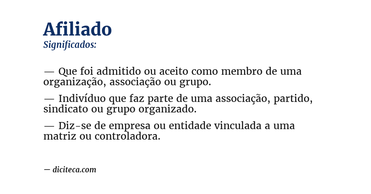 Significado de afiliado