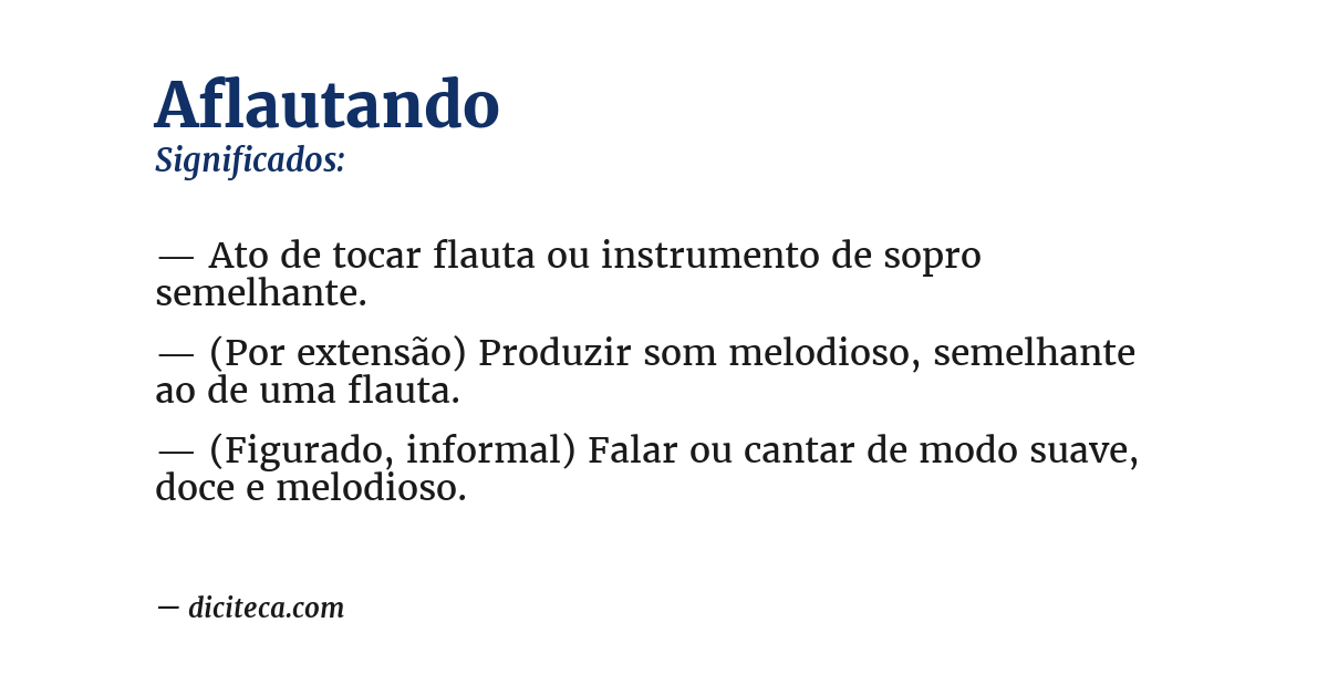 Significado de aflautando