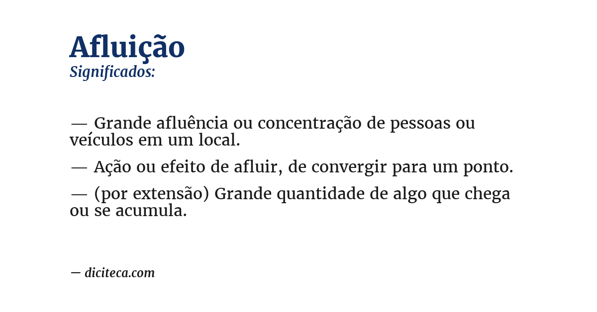 Significado de afluição
