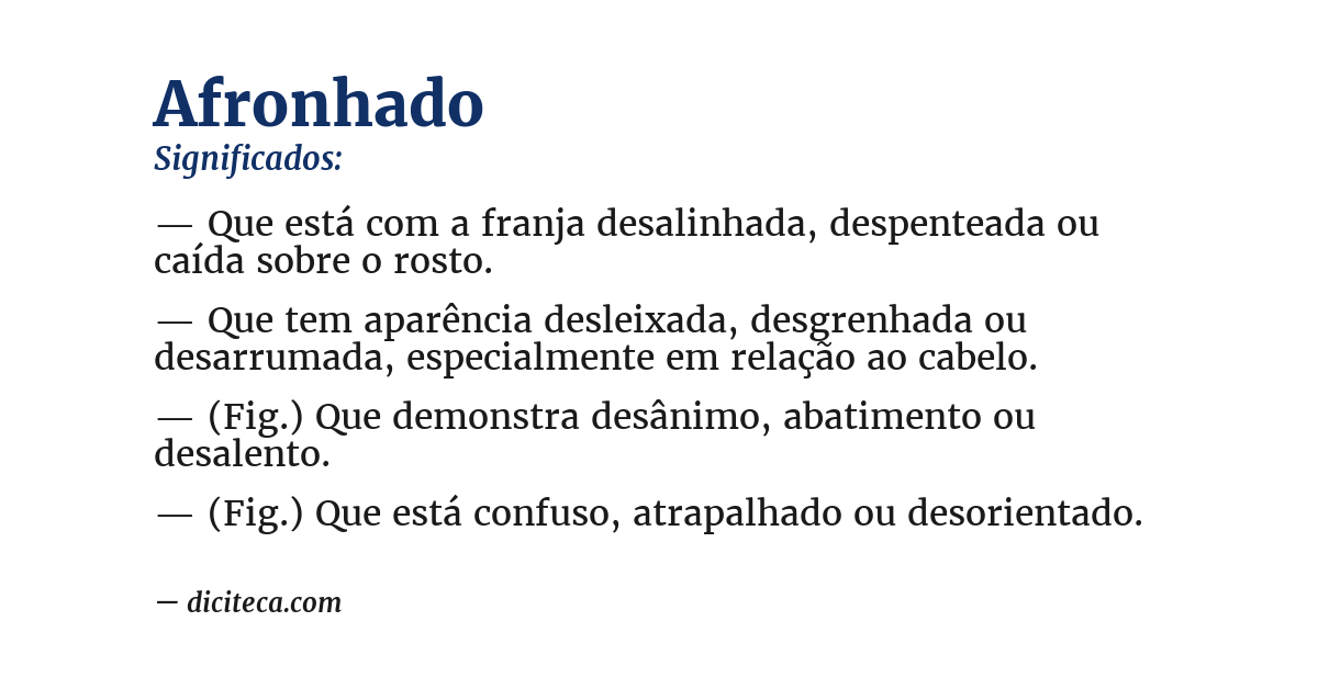Significado de afronhado