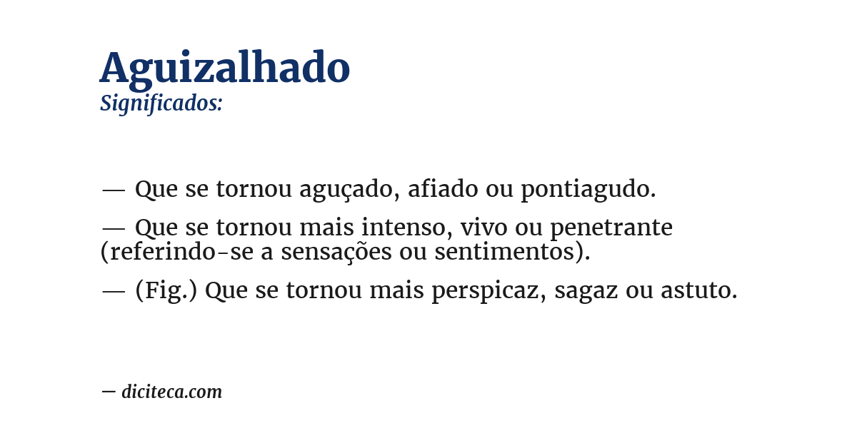 Significado de aguizalhado