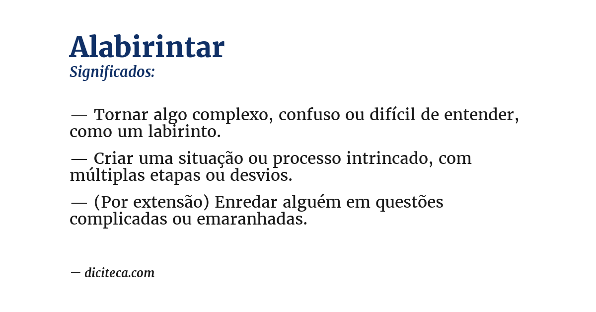 Significado de alabirintar