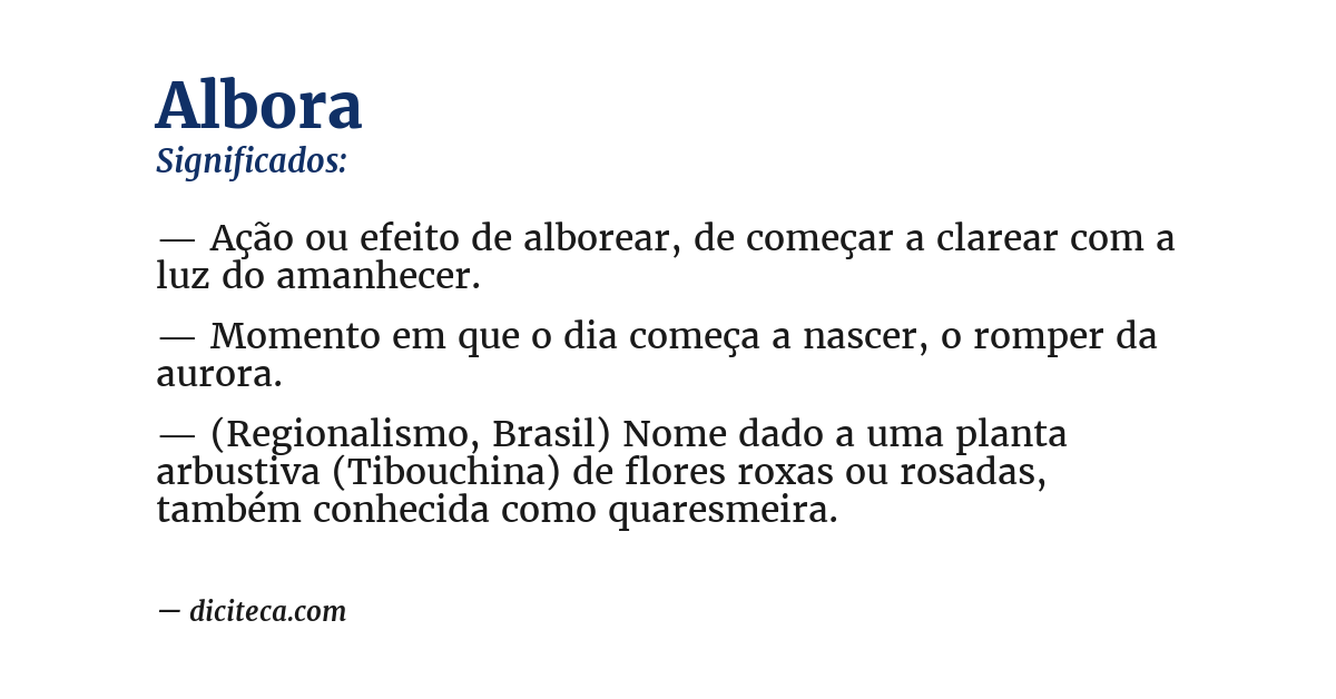 Significado de albora