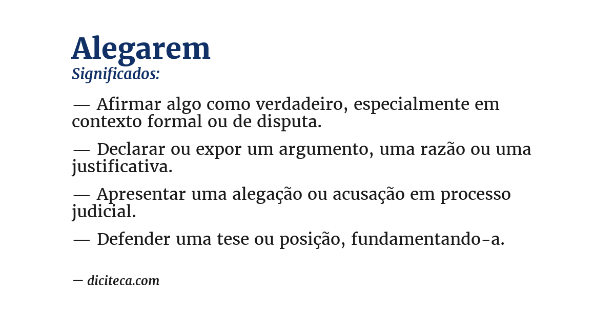 Significado de alegarem
