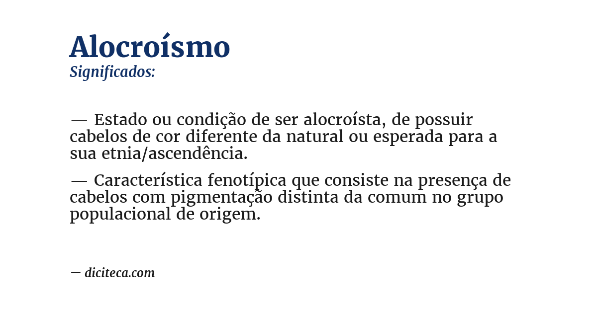 Significado de alocroísmo