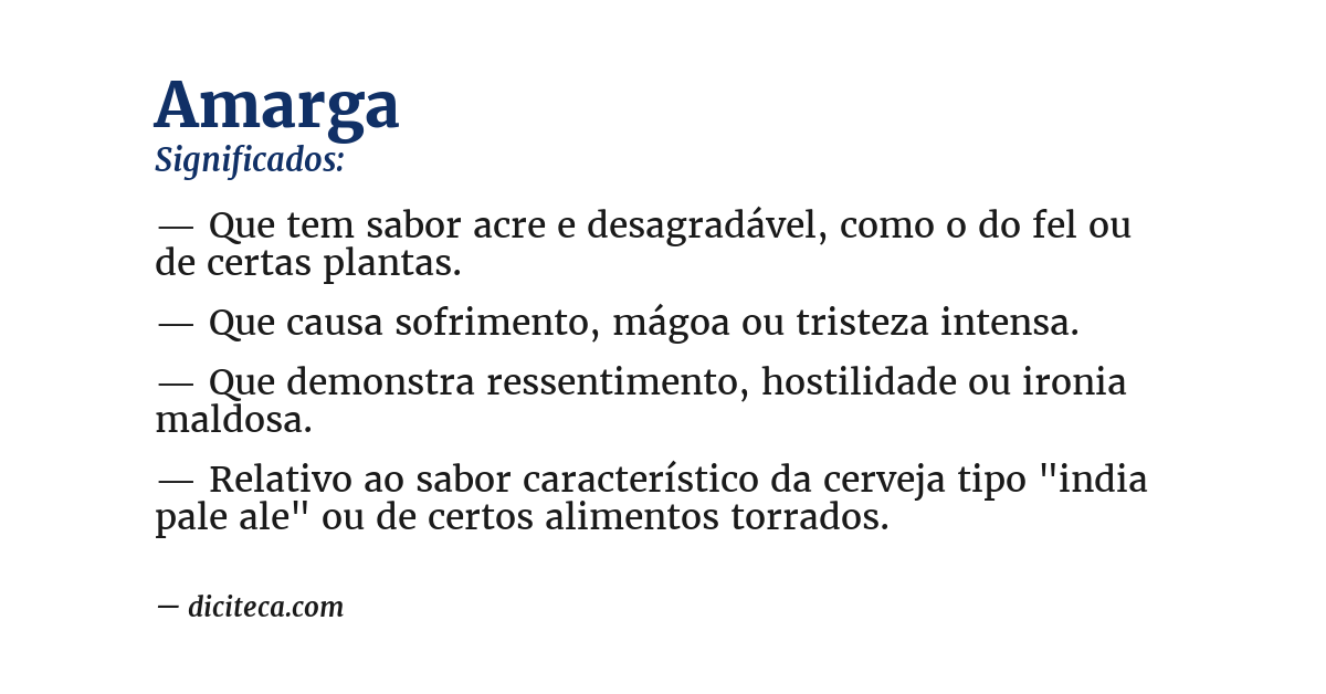 Significado de amarga