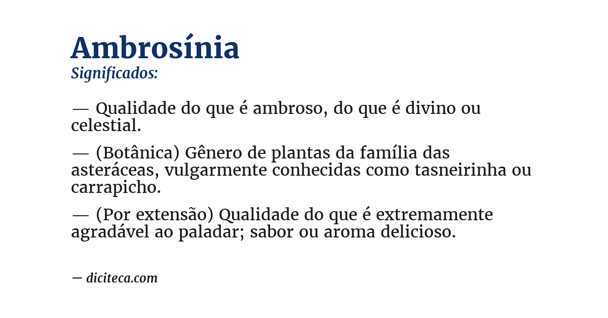 Significado de ambrosínia