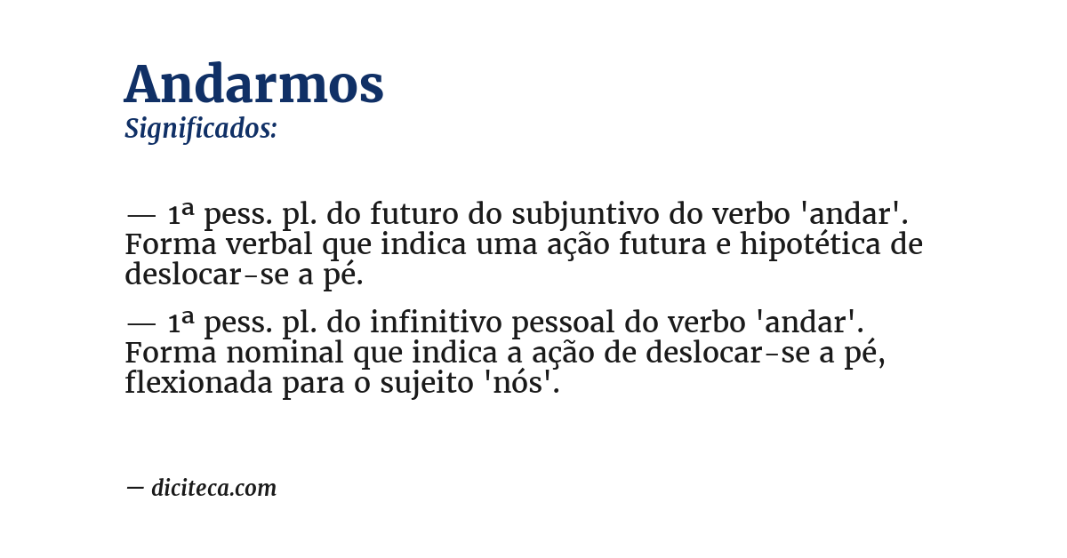 Significado de andarmos