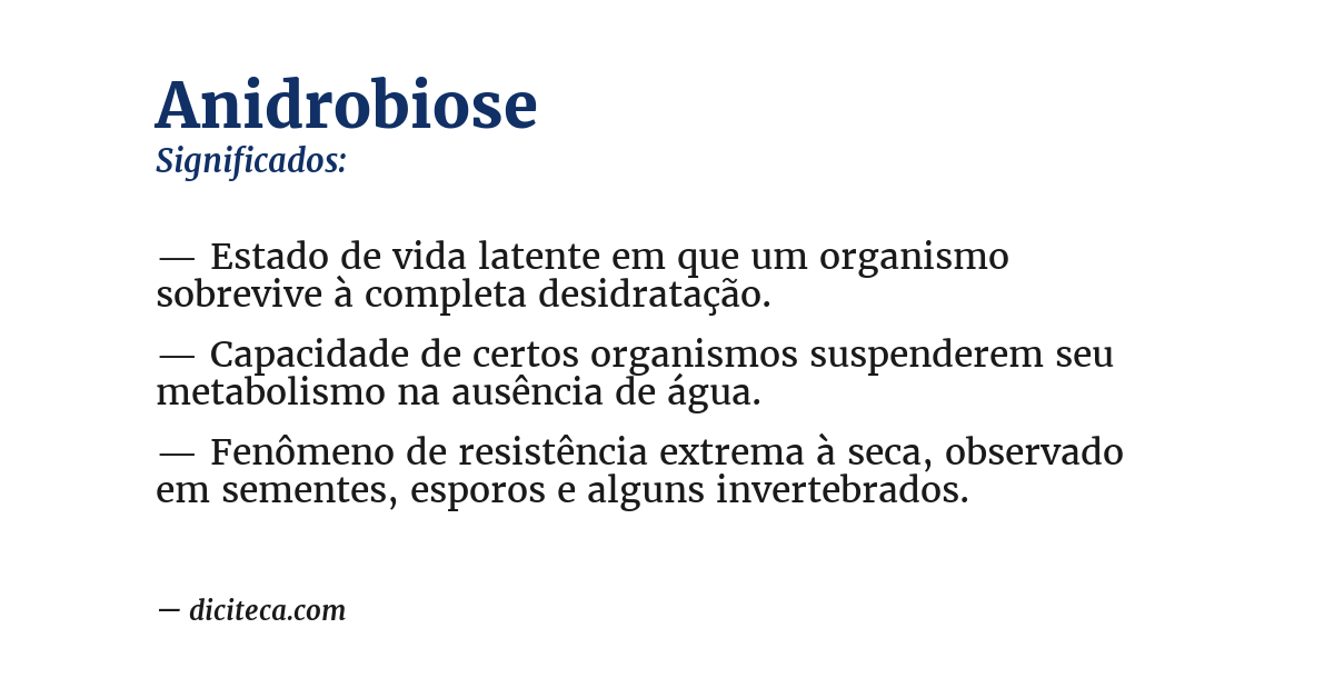 Significado de anidrobiose