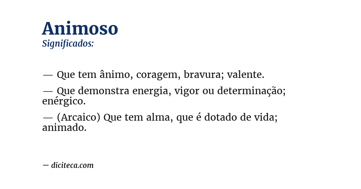 Significado de animoso
