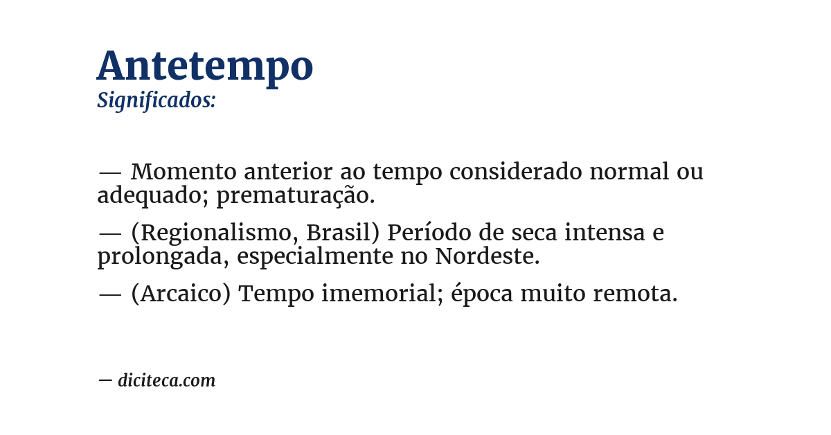 Significado de antetempo