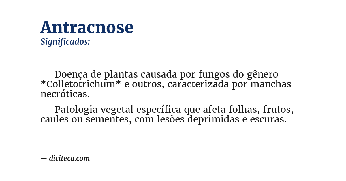 Significado de antracnose