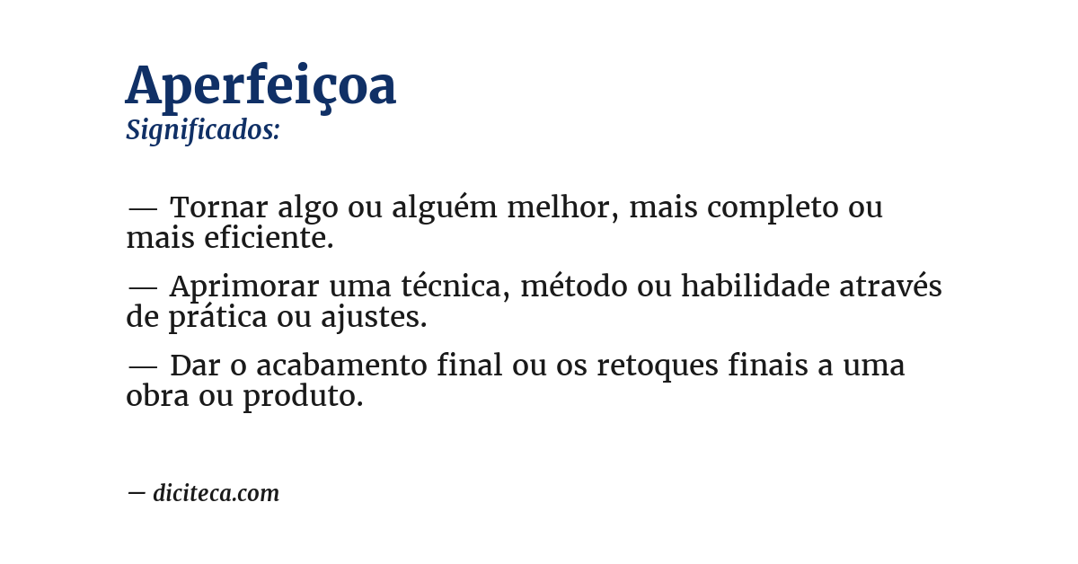 Significado de aperfeiçoa