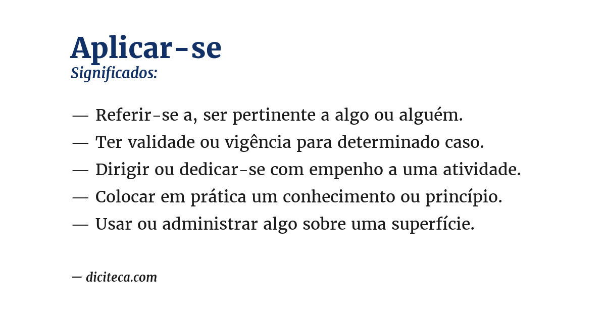 Significado de aplicar-se