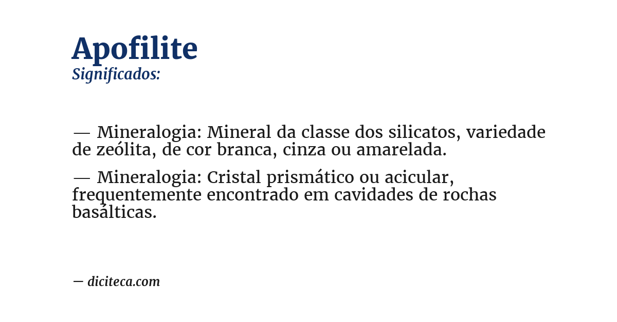 Significado de apofilite
