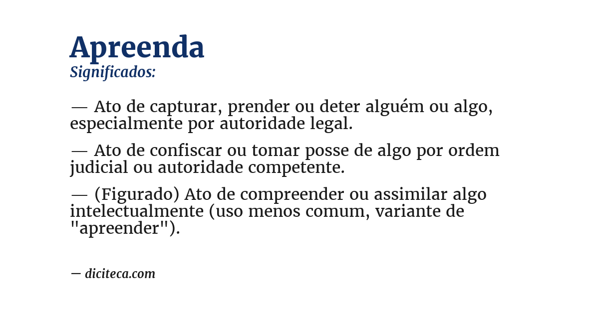 Significado de apreenda