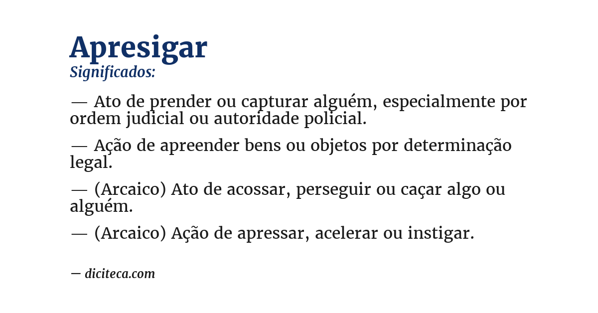 Significado de apresigar