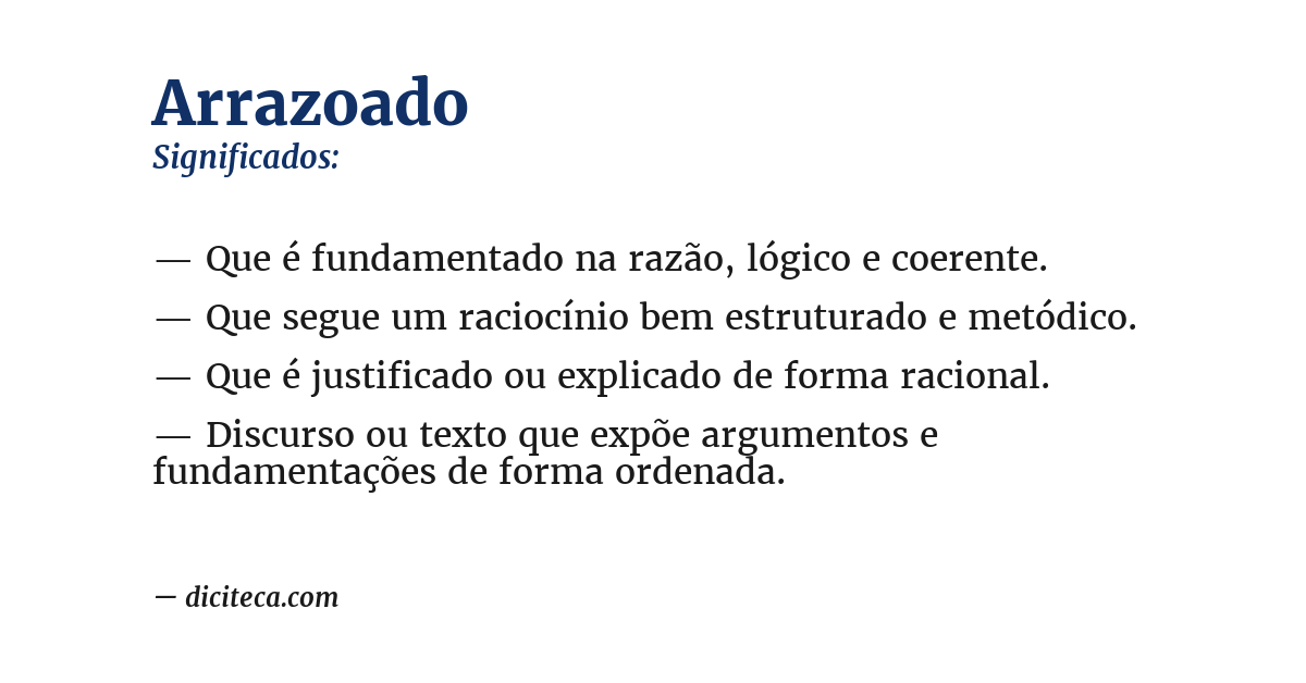 Significado de arrazoado