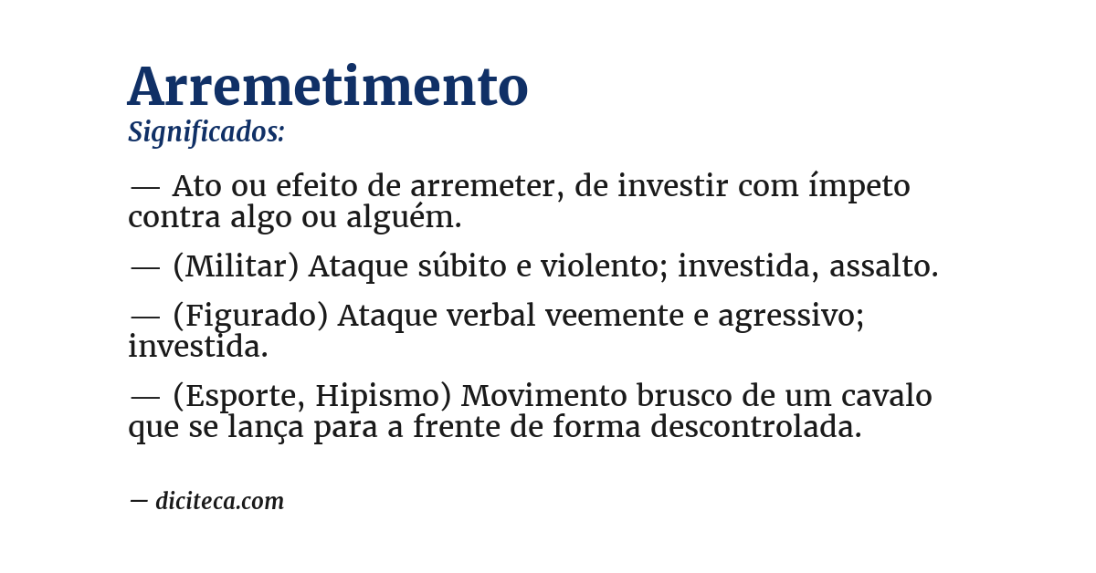 Significado de arremetimento