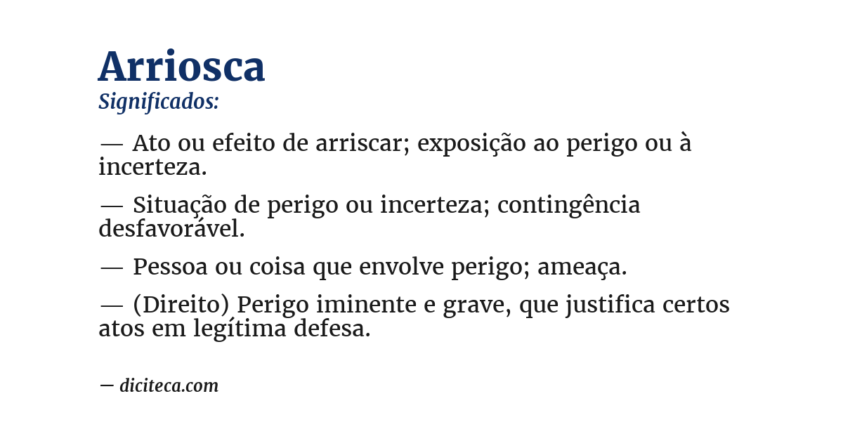 Significado de arriosca