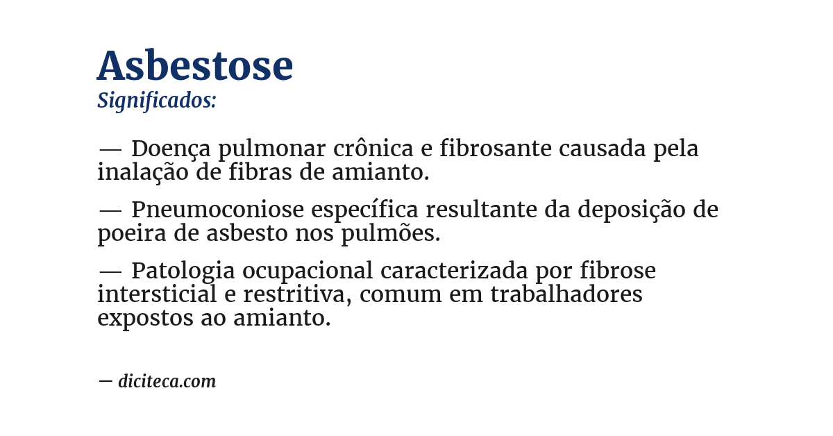 Significado de asbestose