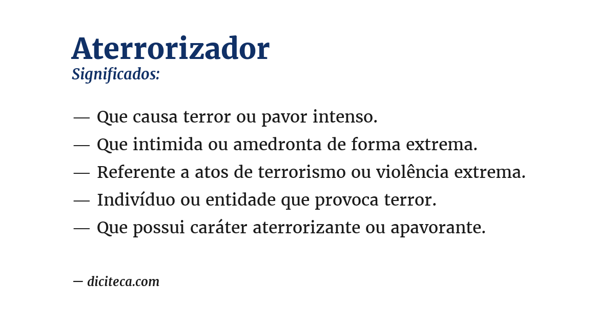 Significado de aterrorizador