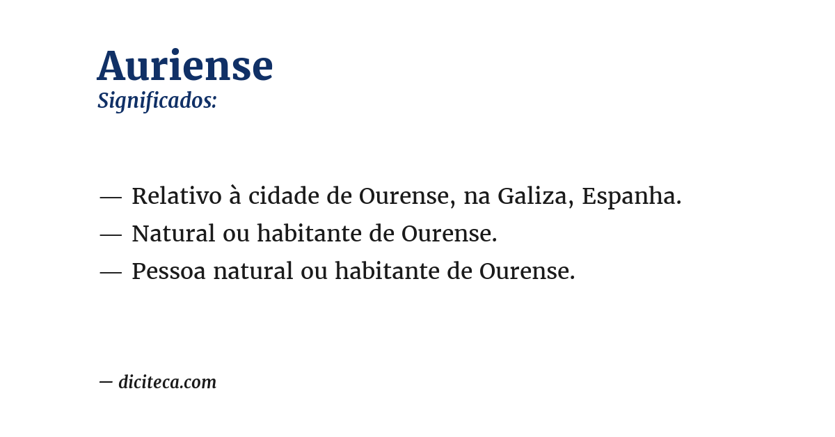 Significado de auriense