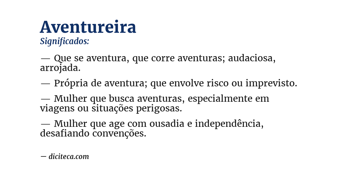 Significado de aventureira