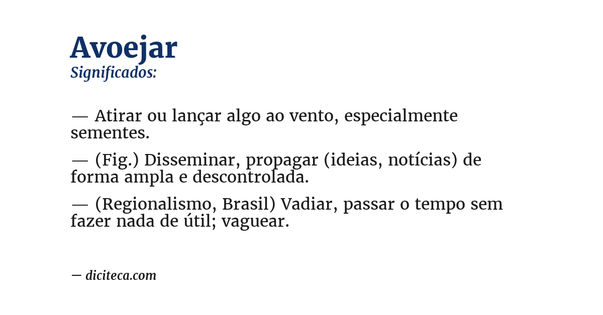Significado de avoejar