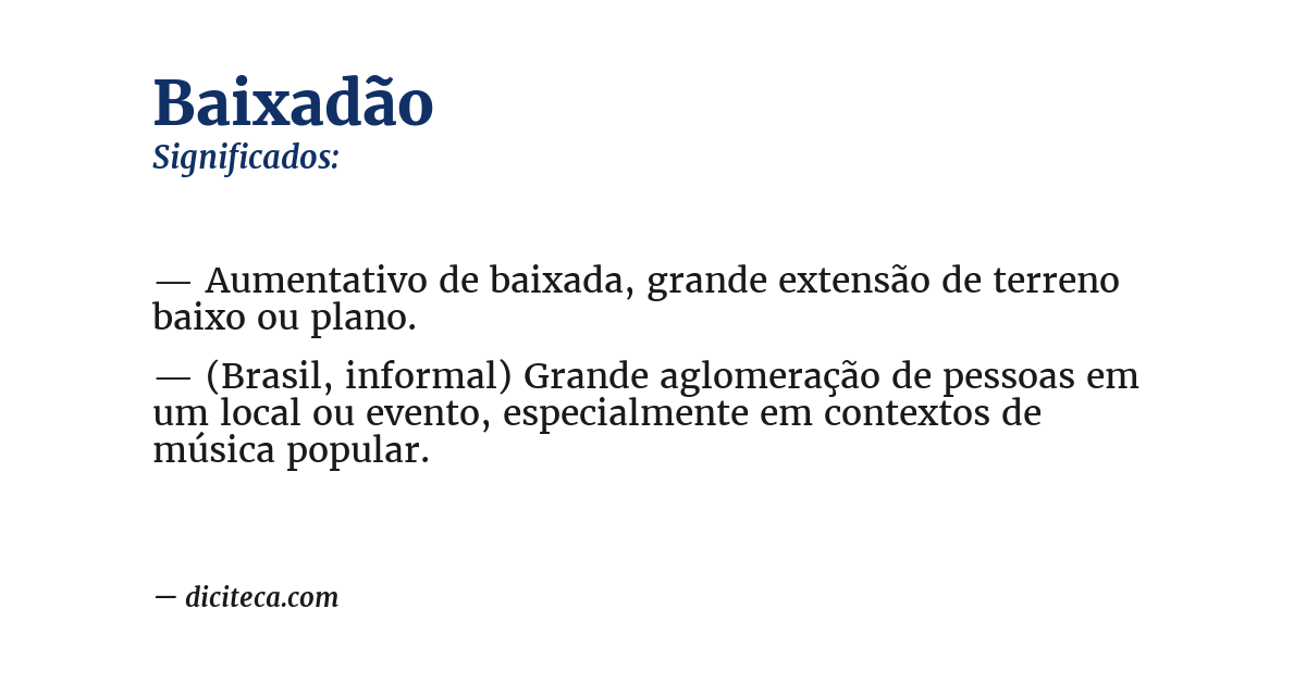 Significado de baixadão