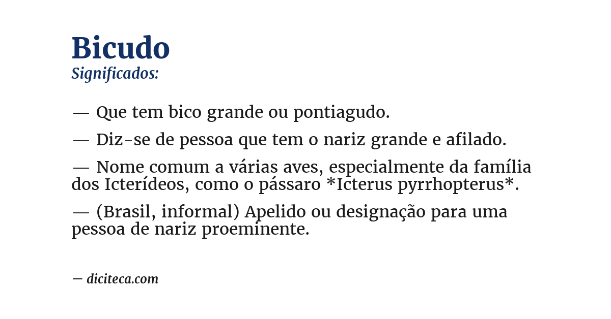 Significado de bicudo