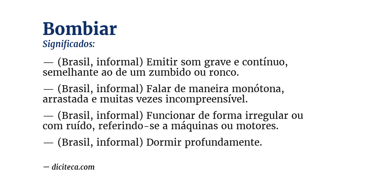 Significado de bombiar
