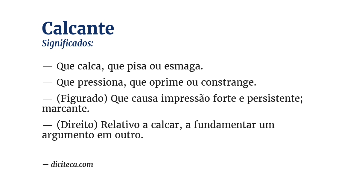 Significado de calcante