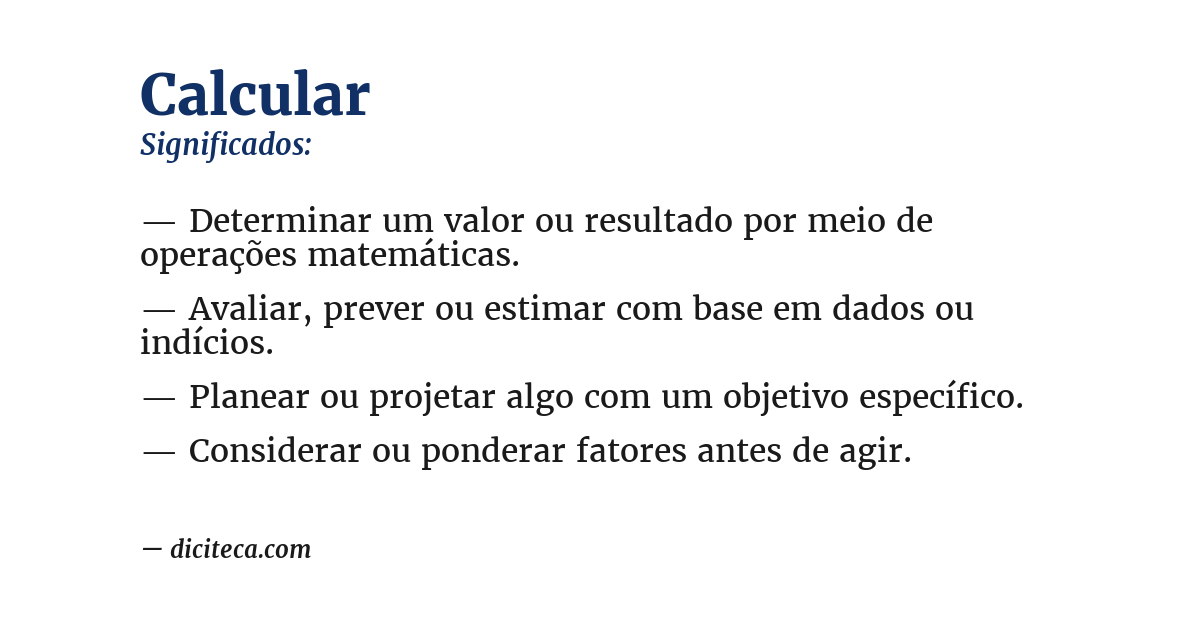 Significado de calcular