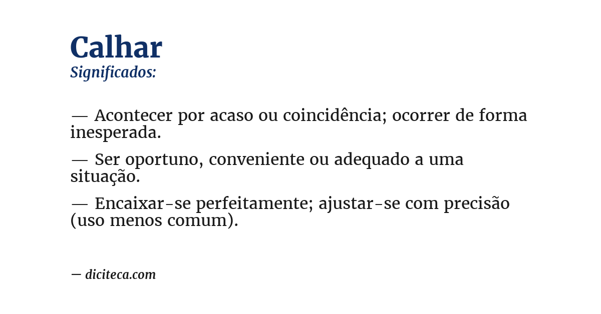 Significado de calhar