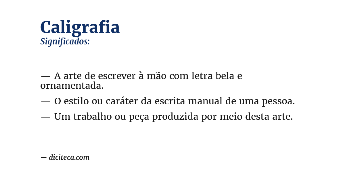 Significado de caligrafia