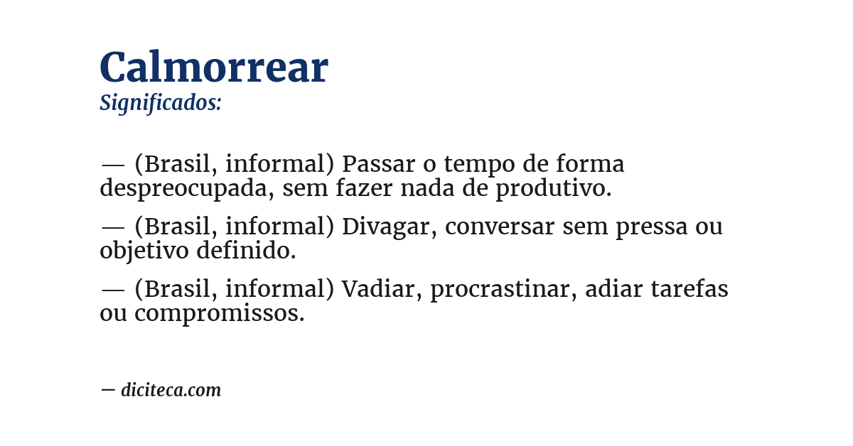 Significado de calmorrear