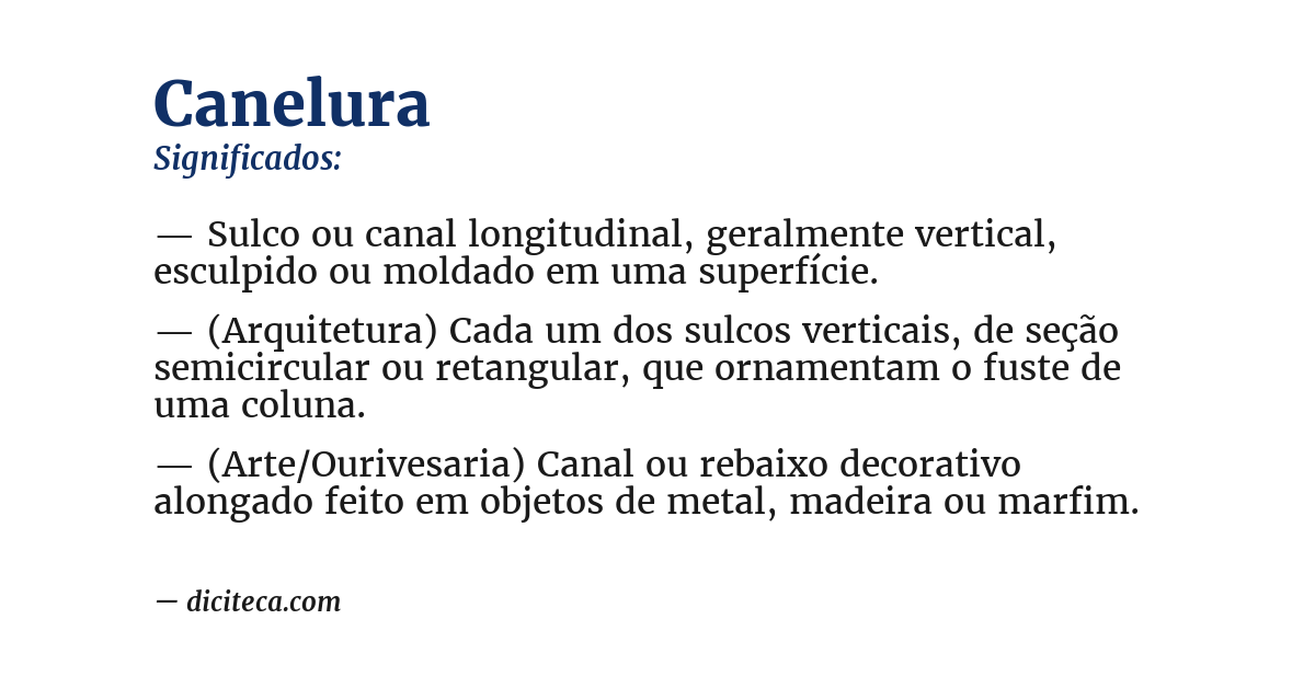 Significado de canelura