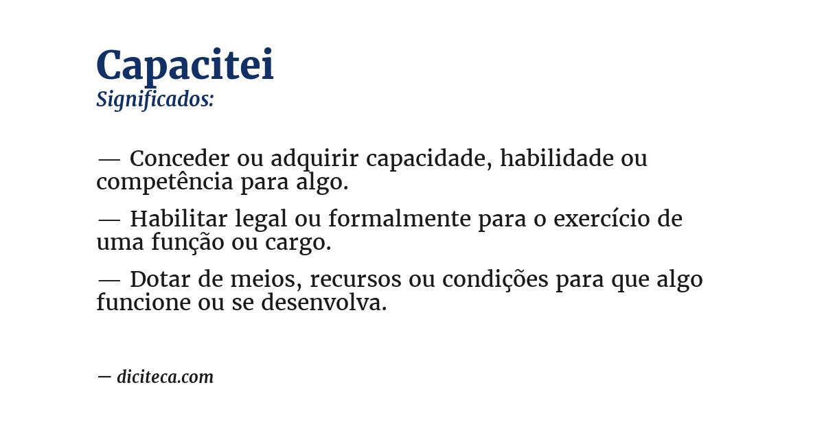 Significado de capacitei
