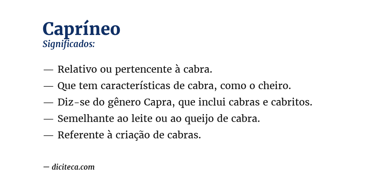 Significado de capríneo
