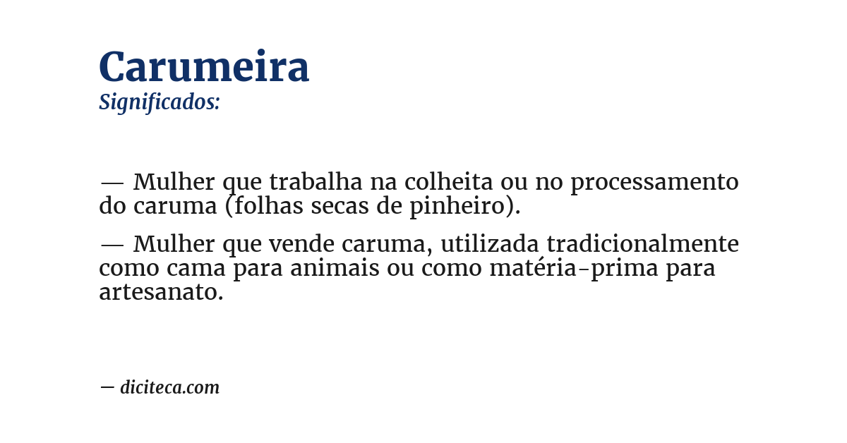 Significado de carumeira