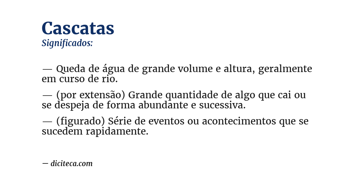 Significado de cascatas