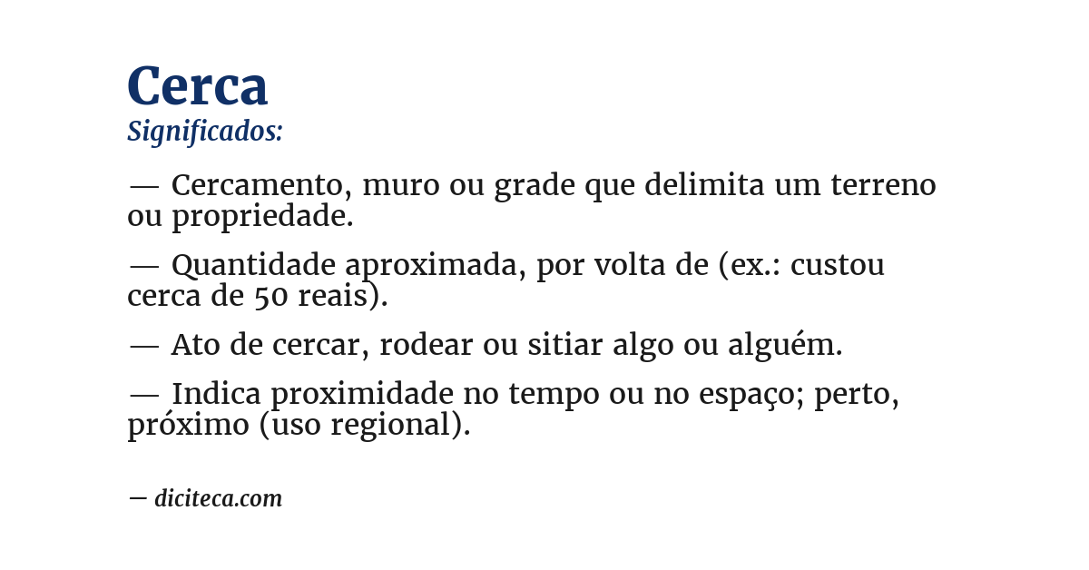 Significado de cerca
