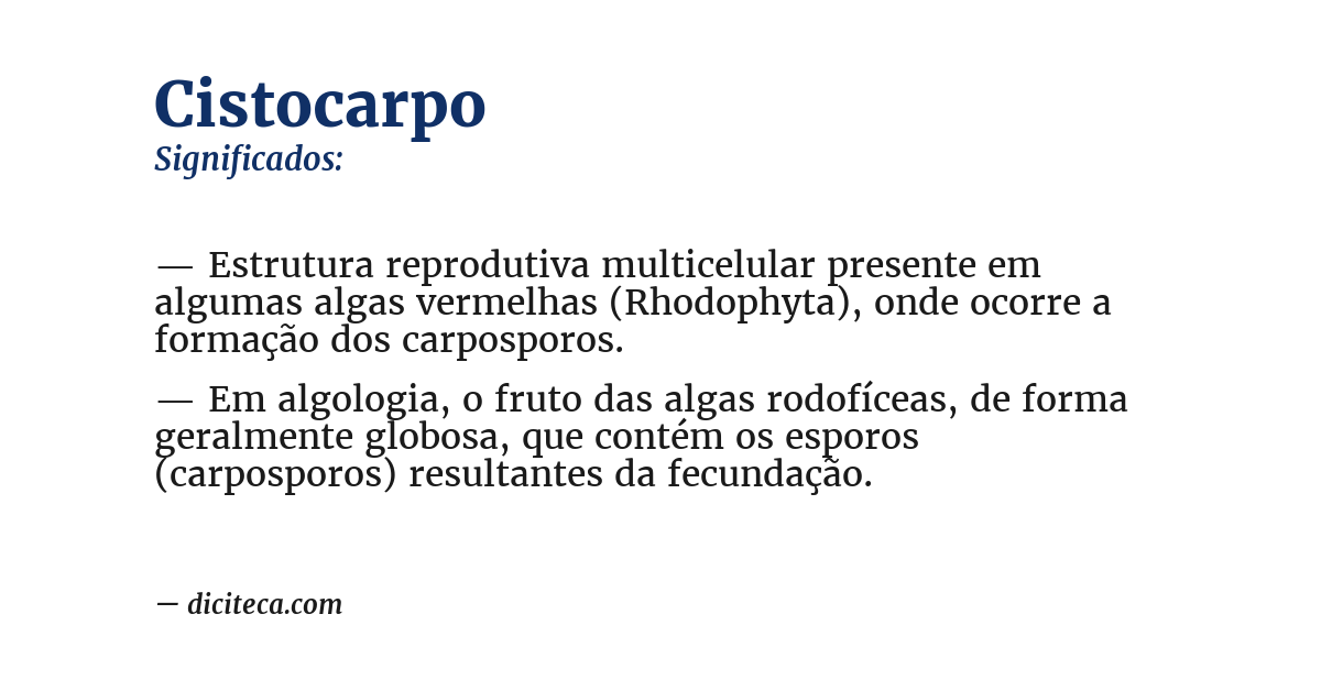 Significado de cistocarpo
