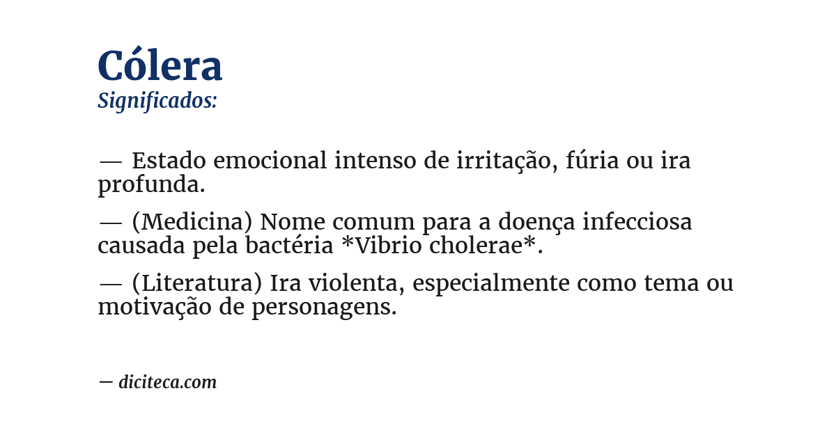Significado de cólera