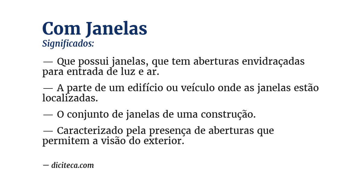 Significado de com janelas